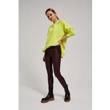Marisse Waxed Skinny Trousers In Maroon | Shoptok.si
