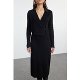 Trendyol Black Midi Knitwear Straight Double Breasted Dress | Shoptok.si