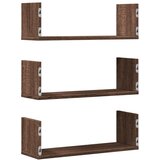  Zidne police 3 kom boja smeđeg hrasta 58x18x18 cm drvene | Eponuda.com