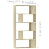 Ormarić za knjige / pregrada boja hrasta 80x24x159 cm drveni | shoptok.hr