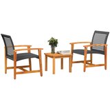  3-dijelni bistro set od poliratana i bagremovog drva crni | shoptok.hr