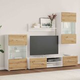 TV elementi od 5 dijelova s LED rasvjetom, umjetni hrast, inženjersko drvo | shoptok.hr