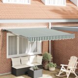  Skrovita tenda Zelena i bijela 350x250 cm Poliester i metal | shoptok.hr