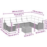  Vrtna garnitura - 3-dijelni set vrtnih sofa s jastučićima bež poli ratan akacija | shoptok.hr