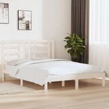Maison Chic Posteljni okvir - Dvoposteljna postelja - Zakonska postelja brez vzmetnice bel 160x200 cm trdna borovina-J3549, (21774983) | Shoptok.si