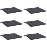  Jastuci za vrtne stolice 6 kom antracit 40x40x4 cm od tkanine | shoptok.hr