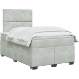  Boxspring krevet s madracem Svjetlosiva 120 x 190 cm Baršun | shoptok.hr