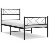  Metalni okvir kreveta uzglavlje i podnožje crni 100x190 cm | shoptok.hr