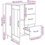  Strani šal Star les 69,5 x 34 x 90 cm Konstruirano leseno, (5000233729) | Shoptok.si