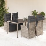 vidaXL 5-dijelni vrtni blagovaonski set sivi od poliratana | shoptok.hr