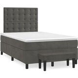  The Living Store Box spring postelja z vzmetnico temno siv 120x190 cm žamet - Box Spring Postelja, (21490000) | Shoptok.si