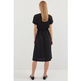 Bigdart 2378 V Neck Slit Knitted Dress - Black | Shoptok.si