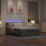  Otomanska postelja z vzmetnico & LEDs taupe 140x190 cm blago, (22053712) | Shoptok.si