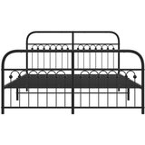  Metalni okvir kreveta uzglavlje i podnožje crni 150x200 cm | shoptok.hr