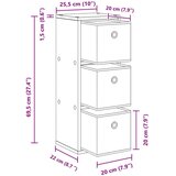  Strani šal s predalom Dimljeni oreh 25,5 x 22 x 69,5 cm, (5000233840) | Shoptok.si