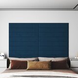  Zidne ploče 12 kom plave 90 x 15 cm baršunaste 1,62 m² | shoptok.hr