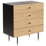 Woodman Črna/v naravni barvi visoka komoda v hrastovem dekorju 80x87 cm Jugend – | Shoptok.si