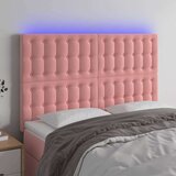  LED posteljno vzglavje roza 144x5x118/128 cm žamet, (20951603) Cene