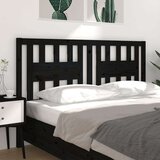  Uzglavlje crno 166 x 4 x 100 cm od masivne borovine | shoptok.hr