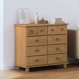  Komoda ASKIM Smeđa 91 x 40 x 79 cm Čvrsto borovo drvo | shoptok.hr