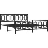  Metalni okvir kreveta uzglavlje i podnožje crni 183x213 cm | shoptok.hr