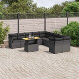  11-dijelni set vrtnih sofa od poliratana s jastucima crni | shoptok.hr