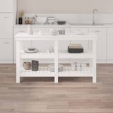  Radni stol bijeli 142,5 x 50 x 80 cm od masivne borovine | shoptok.hr