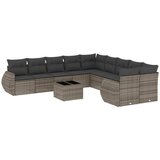  11-dijelni set vrtnih sofa od poliratana s jastucima sivi | shoptok.hr