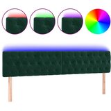  LED uzglavlje tamnozeleno 200x7x78/88 cm baršunasto | Eponuda.com