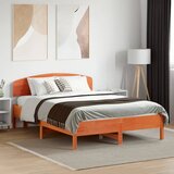 Maison Chic Posteljni okvir - Dvoposteljna postelja - Zakonska postelja brez vzmetnice voščeno rjav 120x190 cm borovina-J13183, (21770770) | Shoptok.si