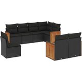  8-dijelni set vrtnih sofa od poliratana s jastucima crni | shoptok.hr