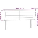  Uzglavlje s ušima crno 147x23x78/88 cm baršunasto | shoptok.hr