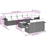  9-dijelni set vrtnih sofa s jastucima crni od poliratana Crna 85 x 62 x 69 cm | Shoptok.si