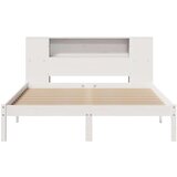 vidaXL Krevet s regalom z knjige bez madraca bijeli 135x190cm borovina | shoptok.hr