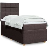 vidaXL Box spring postelja z vzmetnico temno rjav 90x190 cm blago, (21291007) | Shoptok.si
