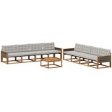  Set vanjskih sofa s jastukom 9 pcs Prirodna i svjetlosiva | Eponuda.ba