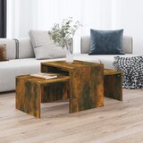 vidaXL Komplet klubskih mizic dimljeni hrast 100x48x40 cm konstr. les Cene