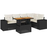  6-dijelni set vrtnih sofa s jastucima crni od poliratana Slike