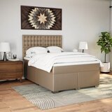  s oprugama i madrac cappuccino 160x200cm od umjetne kože | shoptok.hr