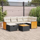 vidaXL 7-dijelni set vrtnih sofa od poliratana s jastucima crni | shoptok.hr