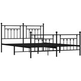  Metalni okvir kreveta uzglavlje i podnožje crni 183x213 cm | shoptok.hr