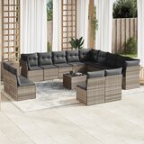  14-dijelni set vrtnih sofa poliratan s jastucima svijetlosivi | shoptok.hr