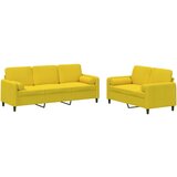 Maison Chic Sedežna garnitura - kavč 2-delna z vzglavniki rumen žamet, (21728408) | Shoptok.si