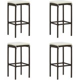  5-dijelni vrtni barski set od poliratana s jastucima smeđi Smeđa 100 cm table length | Shoptok.si