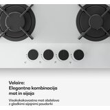 Klarstein Plinska kuhalna plošča Velaire, 4-gorniki z električnim vžigom, združljiva z zemeljskim plinom in utekočinjenim naftnim plinom, 8000 W, 60 cm | Shoptok.si