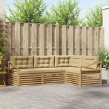  Set vanjskih sofa 4 pcs Bijela i bež 245,5 x 166,5 x 73 cm | shoptok.hr