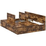 vidaXL Krevetna okvira za pohranu Dimljenog hrasta 140x190 cm | shoptok.hr