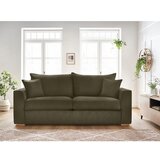 Bobochic Paris Zelena/rjava raztegljiva sedežna garnitura iz rebrastega žameta 225 cm Augustin – | Shoptok.si