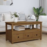vidaXL Klubska mizica medeno rjava 102x49x55 cm trdna borovina Cene