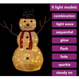 vidaXL Ukrasni božićni snjegović s LED svjetlom luksuzna tkanina 90 cm | shoptok.hr